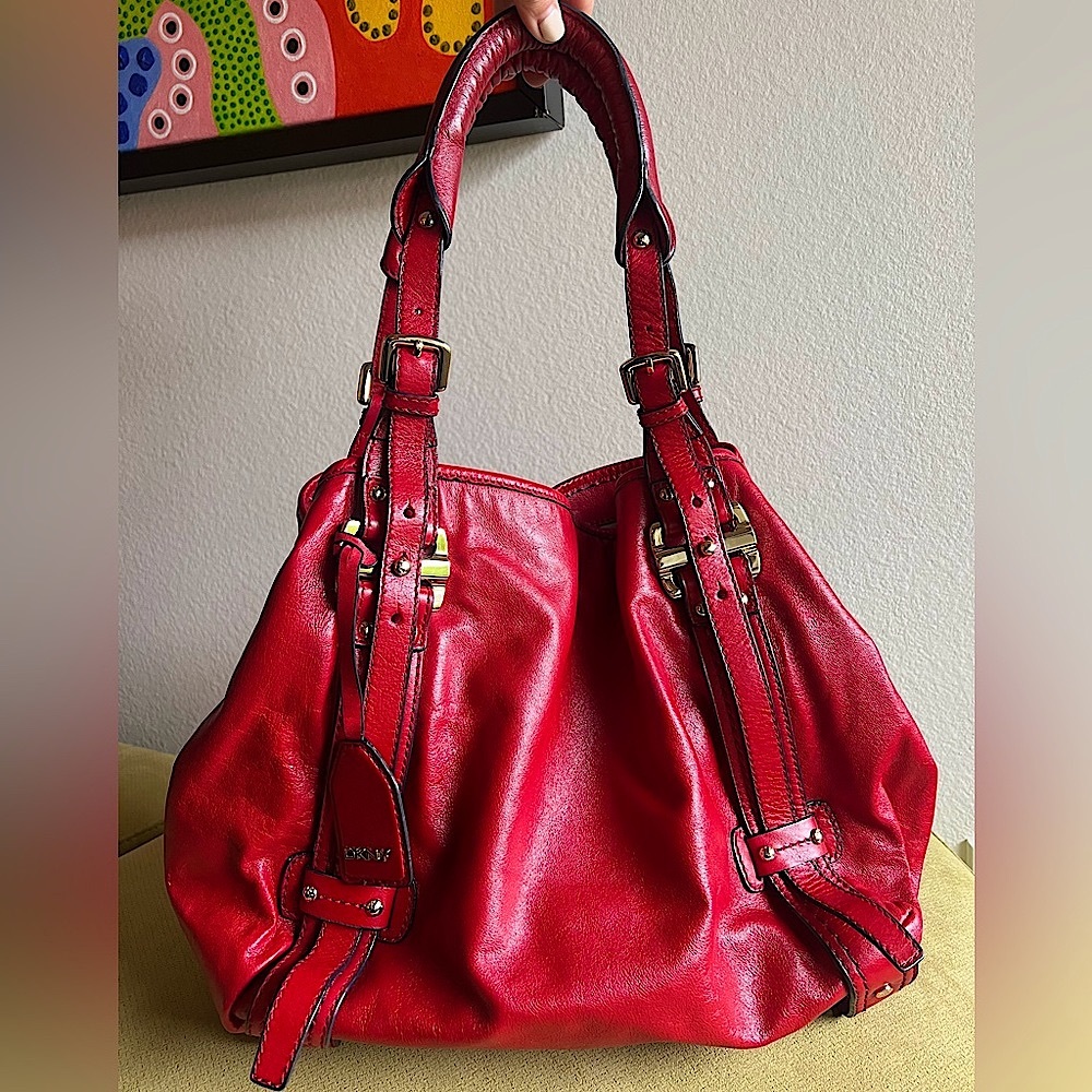 DKNY Red Large Tote/Hobo Bag